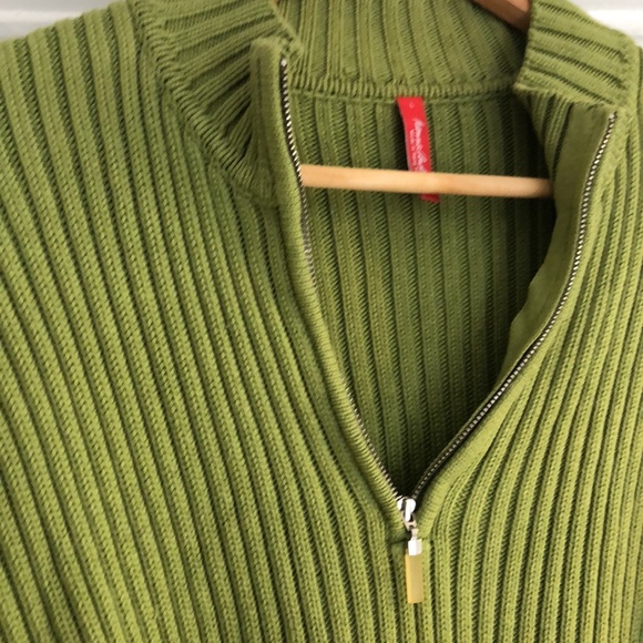 Hanna Andersson bright green zip front pull over sweater - Picture 4 of 5